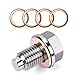 Miytsya Stainless Steel Sump Drain Nut Bolt 1 PC M14x15 Magnetic Oil Drain Plug with 5 PCS Gaskets Universal for Most Cars Ford Motorcycle Boat LeakProof Replacement Silver - Image 2
