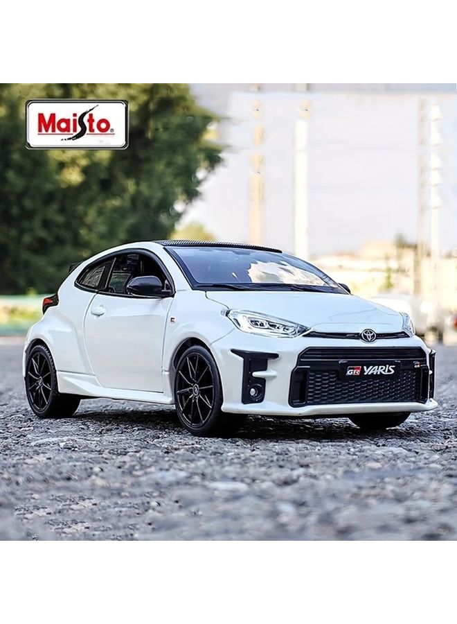 Maisto 1 24 Toyota GR Yaris 2021 White Collectible Model Car Wind Powered Zinc Alloy - Image 4