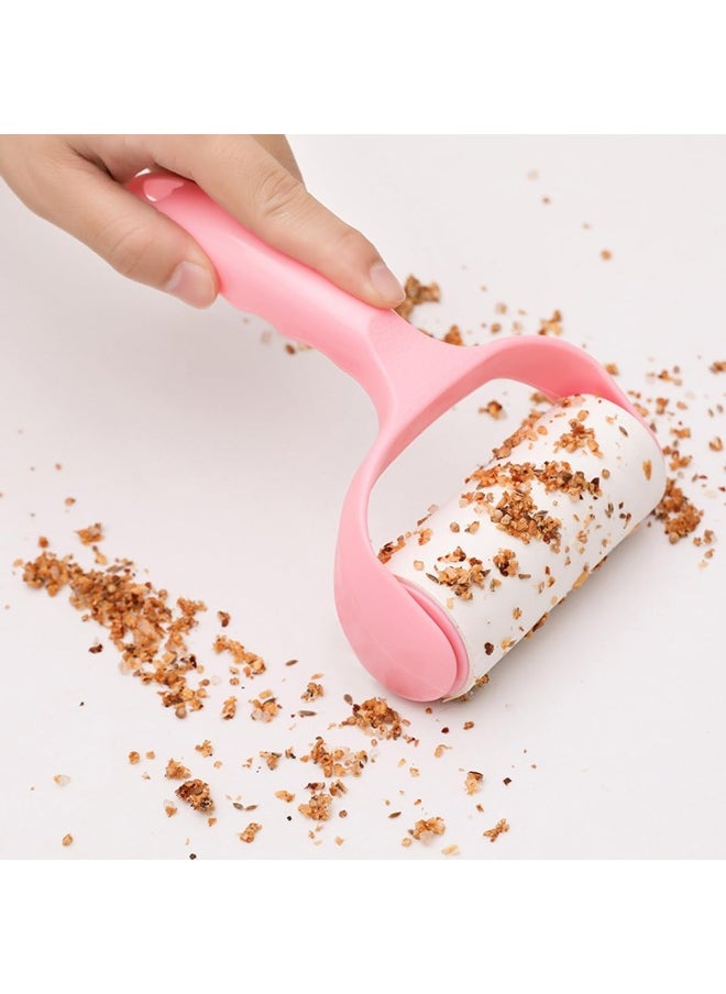 ECVV Lint Roller Remover Set, Ultra-Sticky Dog/Cat Hair Removal Tool with 360 Sheets (9 Refills + 1 Handle), Fluff Brush for Clothing, Carpets, Car Seats, and Dust Removal (Pink)  - Image 2