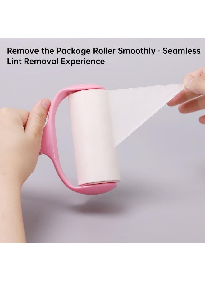 ECVV Lint Roller Remover Set, Ultra-Sticky Dog/Cat Hair Removal Tool with 360 Sheets (9 Refills + 1 Handle), Fluff Brush for Clothing, Carpets, Car Seats, and Dust Removal (Pink)  - Image 4