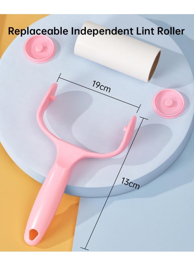 ECVV Lint Roller Remover Set, Ultra-Sticky Dog/Cat Hair Removal Tool with 360 Sheets (9 Refills + 1 Handle), Fluff Brush for Clothing, Carpets, Car Seats, and Dust Removal (Pink)  - Image 5