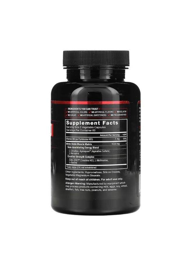 Force Factor Volcano Explosive Nitric Oxide Booster 120 Capsules - Image 2