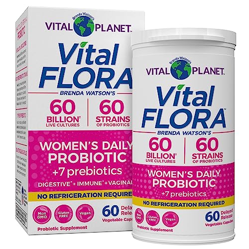 Vital Planet Vital Flora Probiotics for Women 60 Billion CFU Diverse Strains Daily Shelf Stable Probiotic with Organic Prebiotics for Vaginal Support Immune and Digestive Health 60 Capsules - Image 2