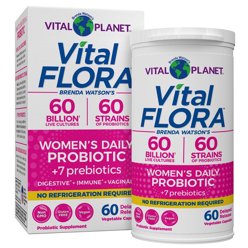 Vital Planet Vital Flora Probiotics for Women 60 Billion CFU Diverse Strains Daily Shelf Stable Probiotic with Organic Prebiotics for Vaginal Support Immune and Digestive Health 60 Capsules - Image 3