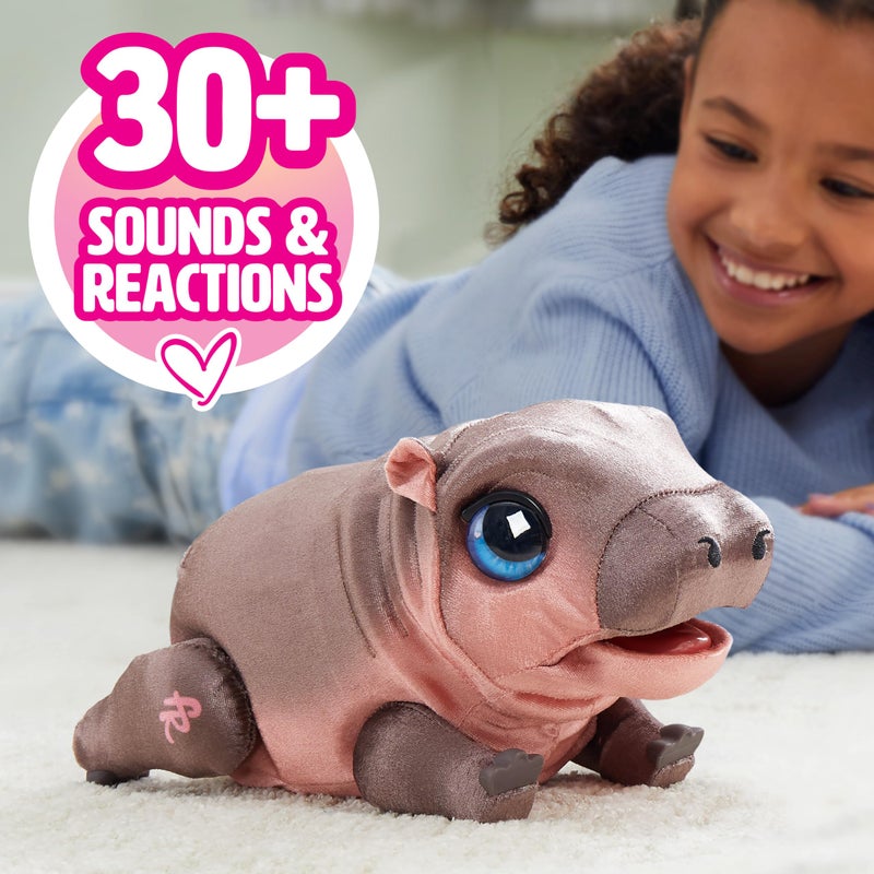 FurReal Sally The Silly Hippo, 9 Inch Interactive Plush, Kids Toys for Ages 4 Up by Just Play, Kids Toys for Ages 4 Up by Just Play - Image 2