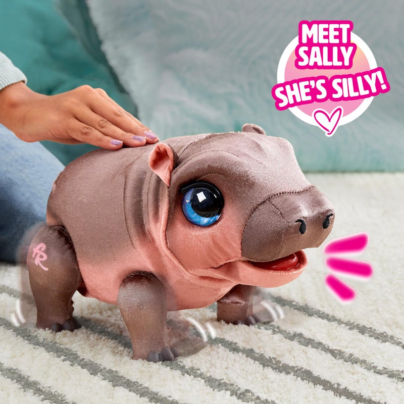 FurReal Sally The Silly Hippo, 9 Inch Interactive Plush, Kids Toys for Ages 4 Up by Just Play, Kids Toys for Ages 4 Up by Just Play - Image 4