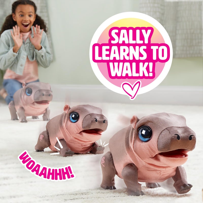 FurReal Sally The Silly Hippo, 9 Inch Interactive Plush, Kids Toys for Ages 4 Up by Just Play, Kids Toys for Ages 4 Up by Just Play - Image 3