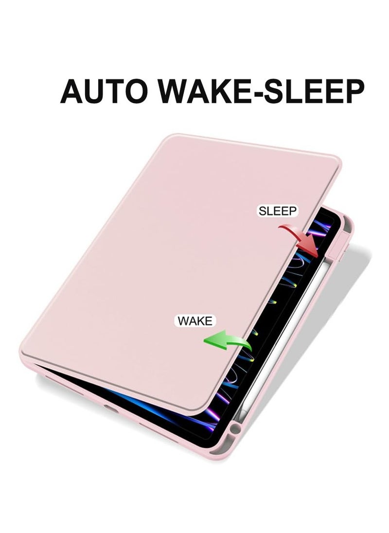 Case for  HUAWEI Matepad SE 11 inch,Tablet Protective Case With Pen Slot, Acrylic 360 ° Rotating Design, Automatic Wake-up/sleep, Soft Leather,Pink