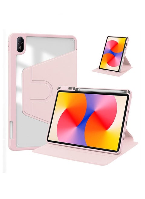 Case for  HUAWEI Matepad SE 11 inch,Tablet Protective Case With Pen Slot, Acrylic 360 ° Rotating Design, Automatic Wake-up/sleep, Soft Leather,Pink