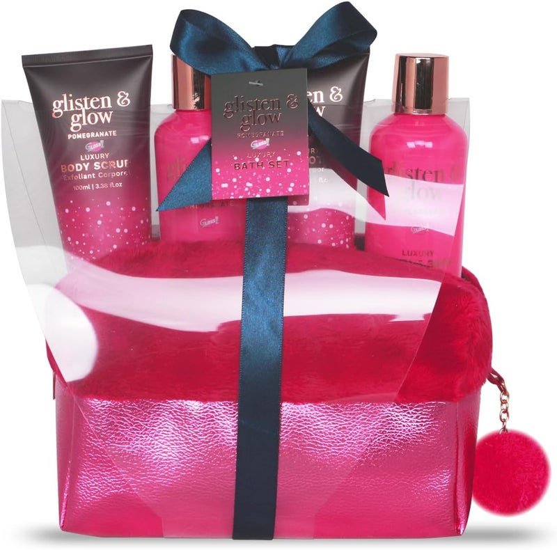 Coffret Cadeau pour Femme Produits de Bain Grenade Ide de Cadeau Original pour Femmes Idal Anniversaire Maman Panier de Beaut Soin et Bientre Glisten Glow by Gloss