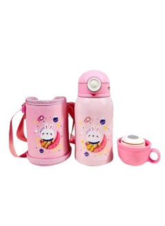 UKR 2-in-1 Pink Bunny Straw Water Bottle – 550ml Stainless Steel Insulated Flask for Kids | Leakproof, 18oz Water Bottle with Cup & Case for Hot & Cold Drinks – Ideal for School & Nursery - pzsku/Z85A5DA6D4DD5D89D1DDBZ/45/_/1732101404/fb13b335-bbf9-42b3-8abe-ca3688de6a4e