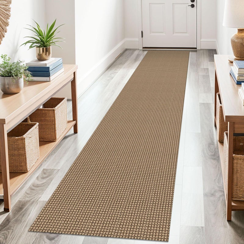 KOZYFLY Boho Runners for Hallways 2x10 ft Washable Kitchen Runner Non Slip Rubber Backed Hallway Rugs Cotton Entryway Runner Rug Floor Carpet for Indoor Hall, Backdoor, Kitchen, Tan/Orange/Brown - Image 1