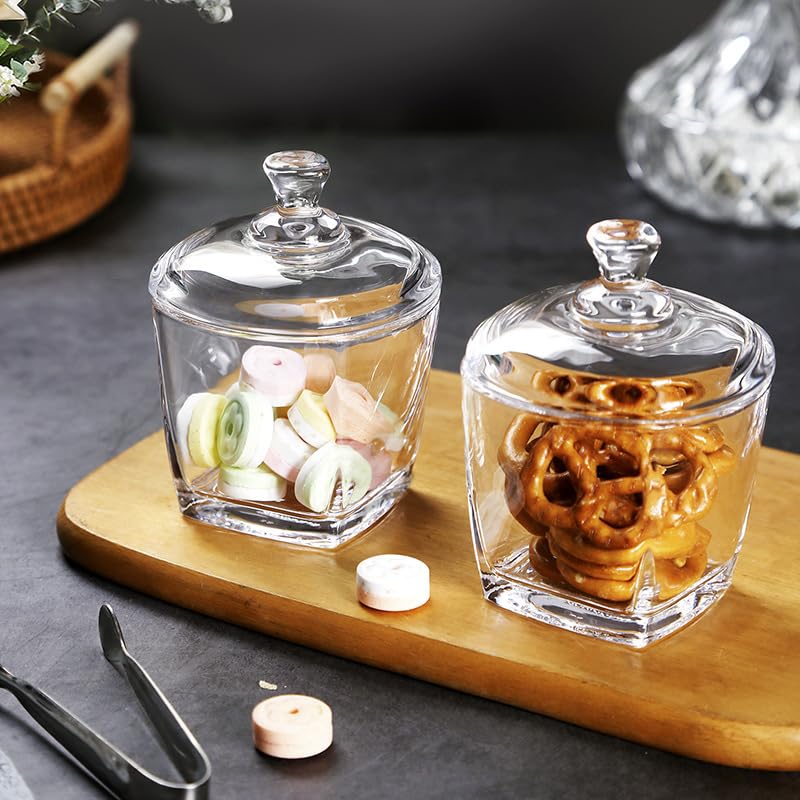 wfljl Glass Sugar Bowl with Lid - 8oz/240ml Airtight Candy Dish | Elegant Kitchen Countertop Storage for Sugar, Sweets, Snacks & Coffee Pods, Clear Glass Container for Pantry, Dining Table Decor - Image 3