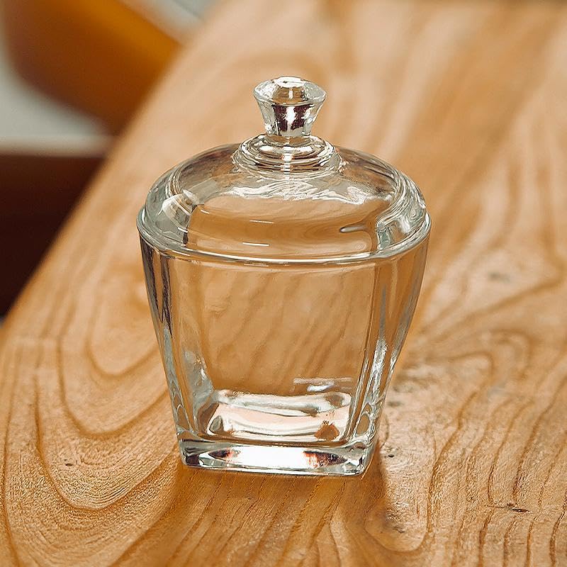 wfljl Glass Sugar Bowl with Lid - 8oz/240ml Airtight Candy Dish | Elegant Kitchen Countertop Storage for Sugar, Sweets, Snacks & Coffee Pods, Clear Glass Container for Pantry, Dining Table Decor - Image 1