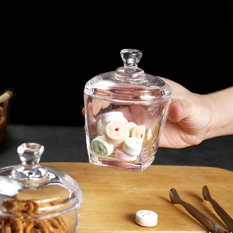 wfljl Glass Sugar Bowl with Lid - 8oz/240ml Airtight Candy Dish | Elegant Kitchen Countertop Storage for Sugar, Sweets, Snacks & Coffee Pods, Clear Glass Container for Pantry, Dining Table Decor - Image 4