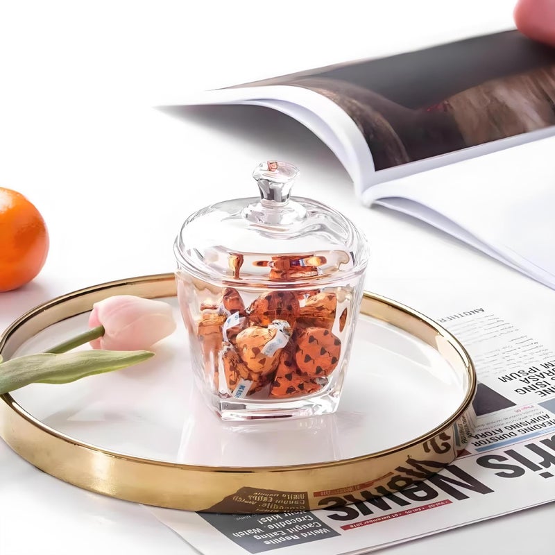 wfljl Glass Sugar Bowl with Lid - 8oz/240ml Airtight Candy Dish | Elegant Kitchen Countertop Storage for Sugar, Sweets, Snacks & Coffee Pods, Clear Glass Container for Pantry, Dining Table Decor - Image 5