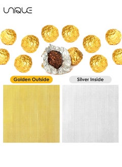 Unique Foil Candy Wrappers, 300 Pieces 3.1*3.1 inches Golden Aluminium Foil Candy Wrappers Square Chocolate Molds Sugar Tin Foil Wrappers for DIY Candy Chocolate Packaging by Party Wedding Birthday  - Image 3