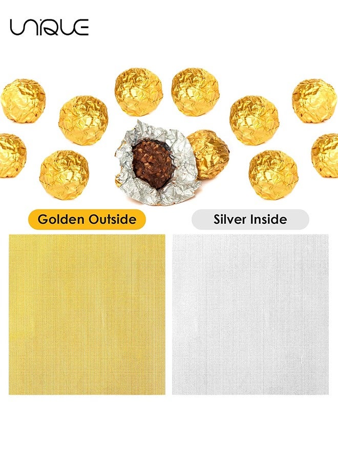 Unique Foil Candy Wrappers, 300 Pieces 3.1*3.1 inches Golden Aluminium Foil Candy Wrappers Square Chocolate Molds Sugar Tin Foil Wrappers for DIY Candy Chocolate Packaging by Party Wedding Birthday - Image 3