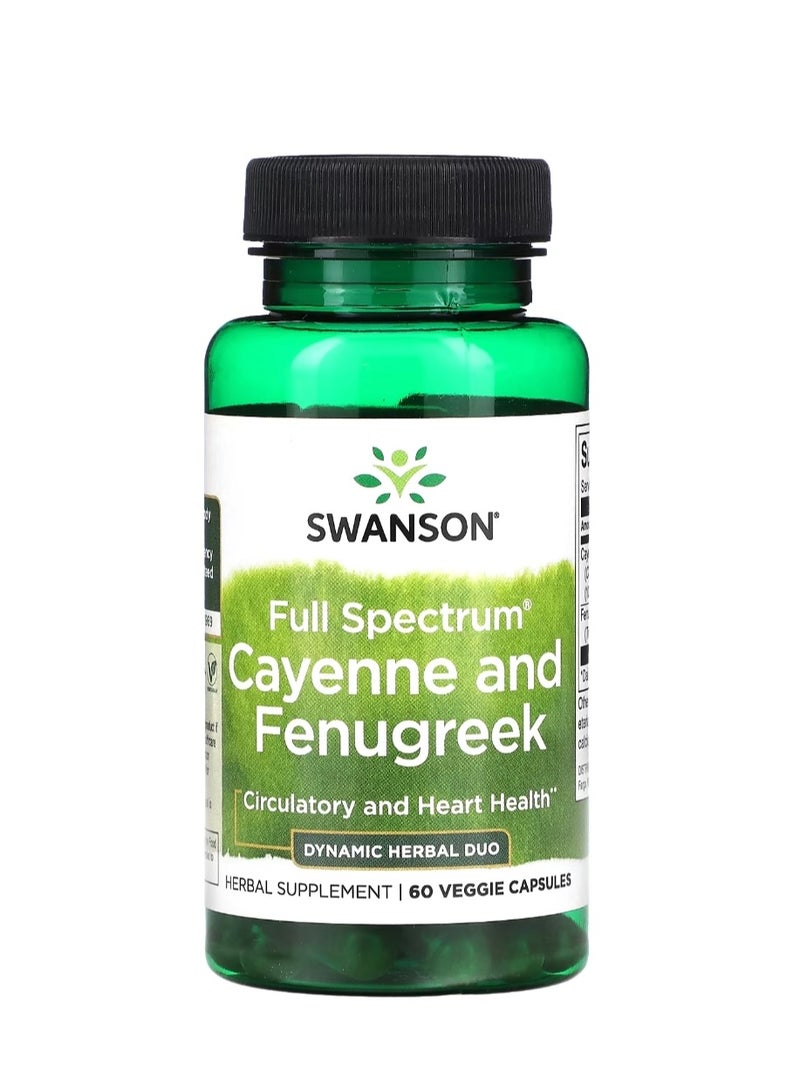 سوانسون كامل الطيف من الفلفل الحار والحلبة، 60 كبسولة نباتية - Image 1