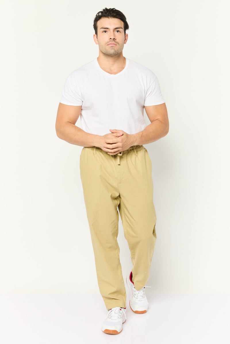 Gazzarrini Men Regular Fit Solid Chino Pants, Beige - Image 2