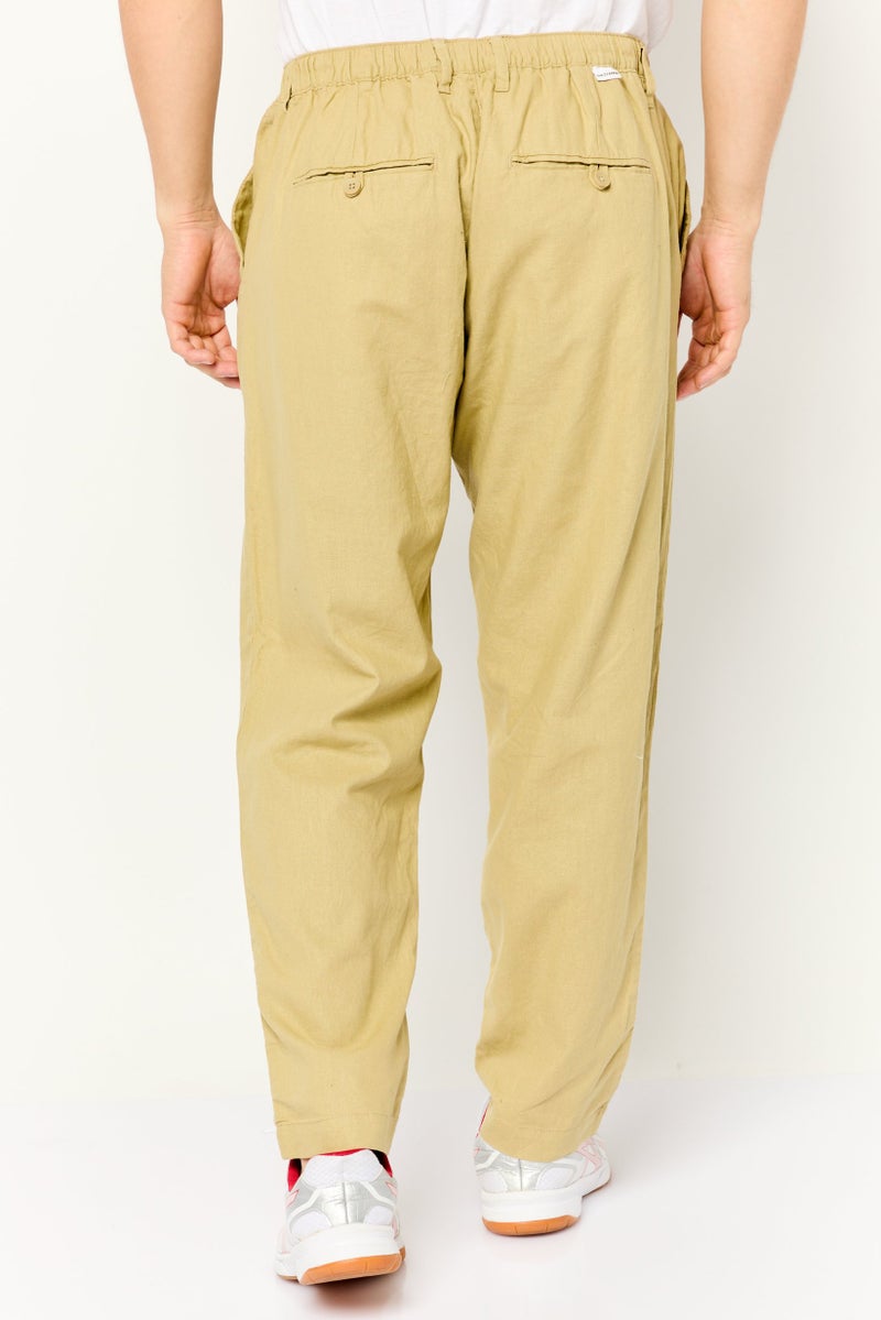 Gazzarrini Men Regular Fit Solid Chino Pants, Beige - Image 4