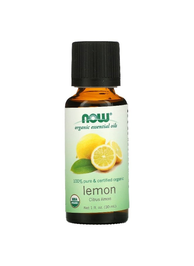 Now Foods - NOW Foods, Organic Essential Oils, Lemon, 1 fl oz (30 ml) - Image 1