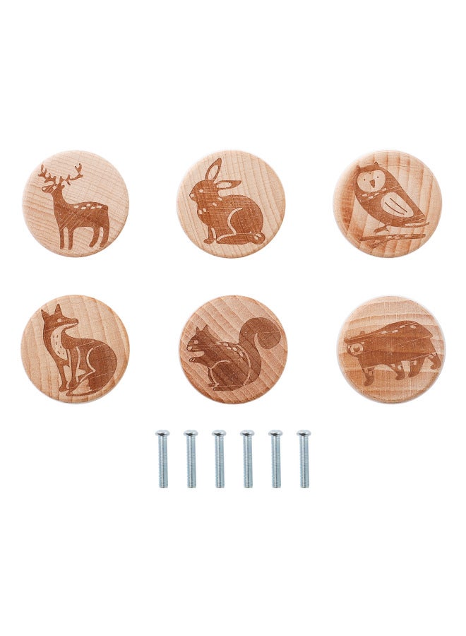 Wooden Retro Animal Printing Drawer Handle K Home Decoration Accessories Desk Drawer K