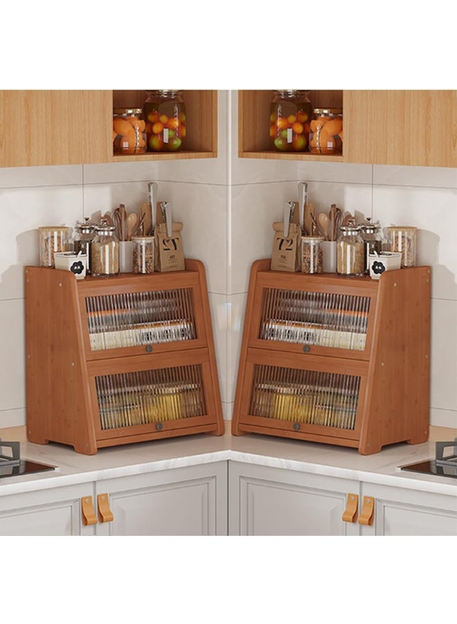 NKX Kitchen Countertop Storage Cabinet with Acrylic Doors – Pantry Sideboard Organizer for Spices, Seasoning, Dishes & Bowls - Image 4