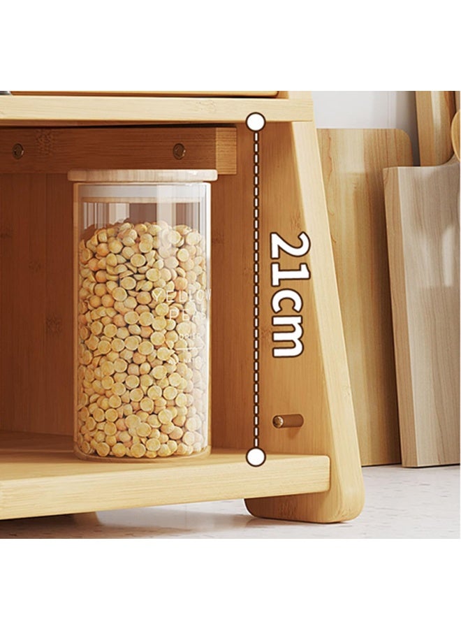 NKX Kitchen Countertop Storage Cabinet with Acrylic Doors – Pantry Sideboard Organizer for Spices, Seasoning, Dishes & Bowls - Image 5