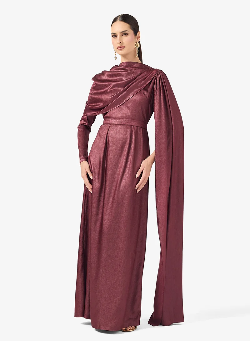 Khizana  Drapped Dress With Trail for Women | Best Price UAE