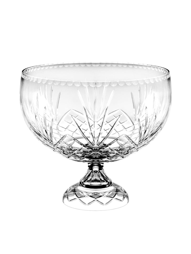 Barski European Crystal Handmade Large Centerpiece Footed Bowl Punch Bowl 12 D 12 Diameter 270 oz 85 quarts Made in Europe