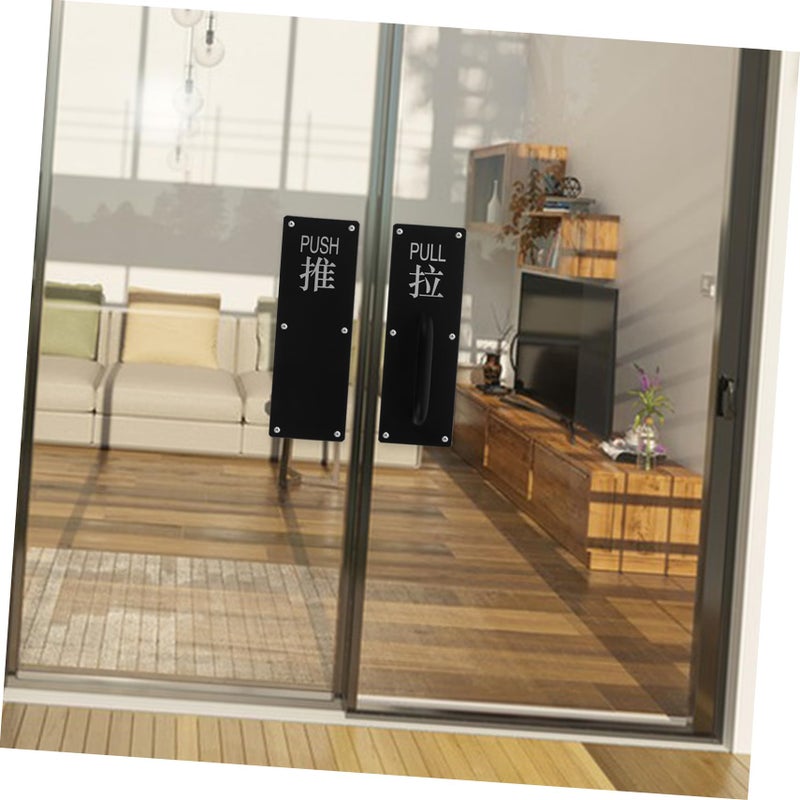 Black Handle Push Pull Door Hardware for Interior and Exterior Doors Sleek Design - Image 5