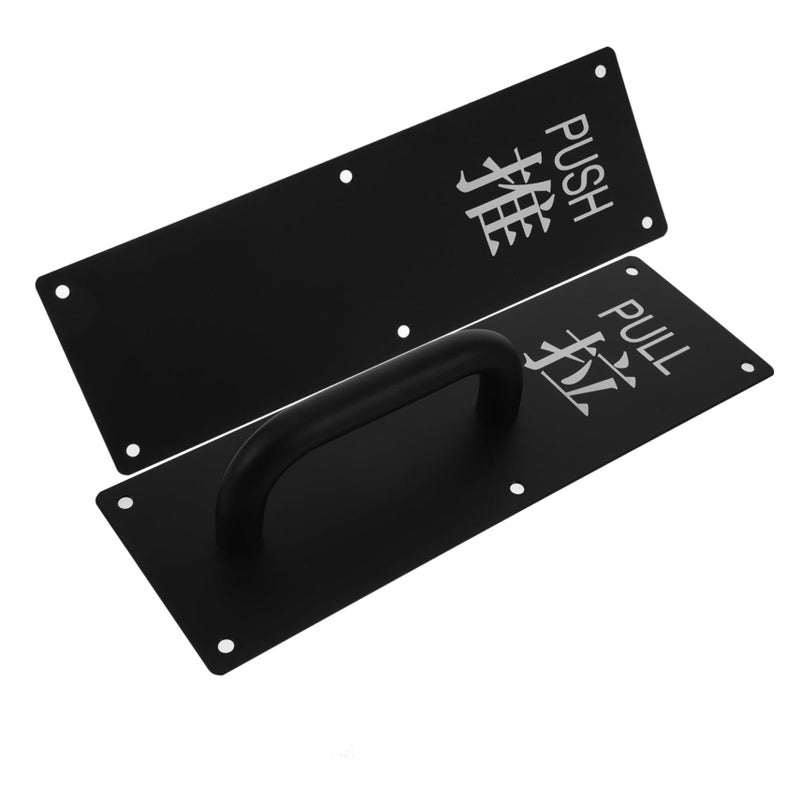 Black Handle Push Pull Door Hardware for Interior and Exterior Doors Sleek Design - Image 2
