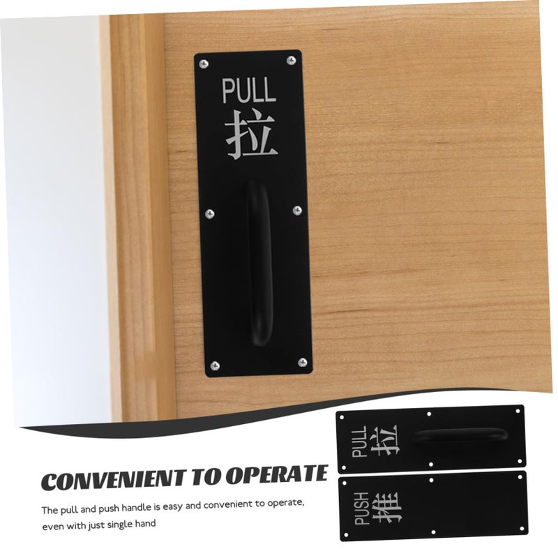 Black Handle Push Pull Door Hardware for Interior and Exterior Doors Sleek Design - Image 4