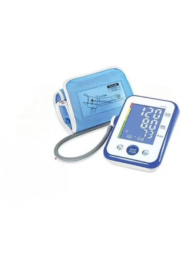 Accurate digital blood pressure monitor for home health monitoring with a clear display and comfortable cuff for easy measurement. - Image 1