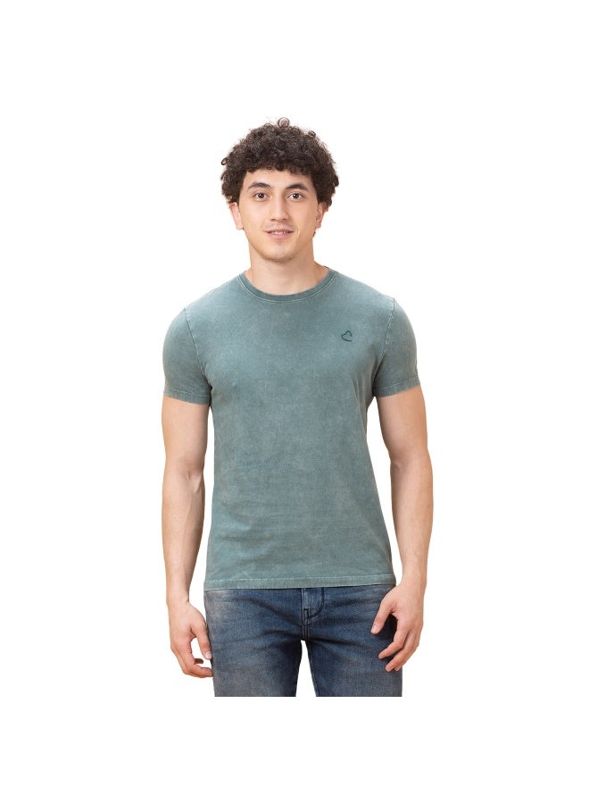 Being Human تي شيرت رجالي بأكمام قصيرة و ياقة دائرية باللون الأخضر الداكن - Image 1