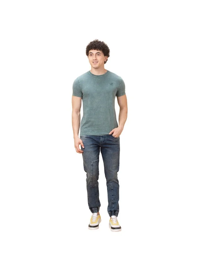 بيينغ هيومان Mens Dark Green Round Neck Short Sleeve T-Shirt