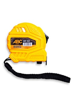 ABC Measuring tape 5m length x 25mm width , made of reinforced plastic and rubber, automatic locking that easily holds the tape in place, strong magnetic tip, clear and easy to read graduations, equipped with a hand lanyard for easy carrying and mobility while working.  - Image 1