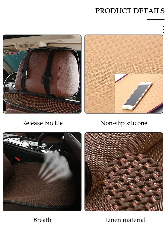 DUNISO 1pcs Auto Breathable Universal Four Seasons Front Car Seat Covers Luxury Include Front Car Seat Protector Lumbar Pillow and Neck Pillow Compatible with 95% Vehicle Fit for Cars Truck SUV or Vans - Image 2