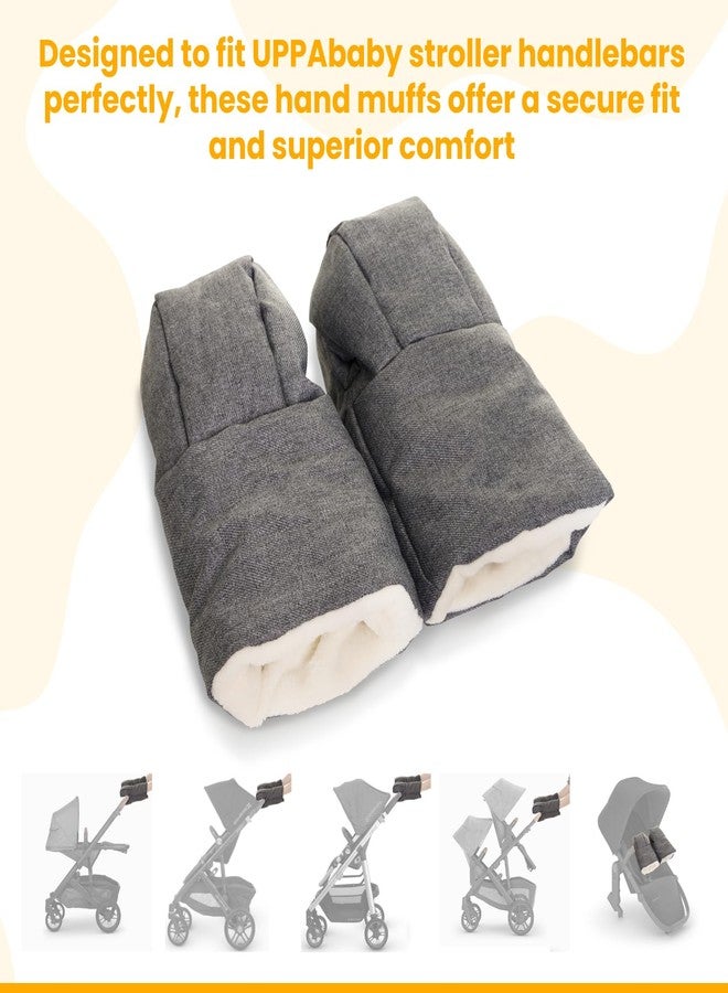 قفازات شتوية لعربة الأطفال، طقم من قطعتين، متوافقة مع عربات UPPAbaby Vista و Cruz و RumbleSeat و Ridge و Minu (الإصدارين 2 و 3)، مقاومة للماء، فائقة النعومة، مقاس عالمي - Image 2