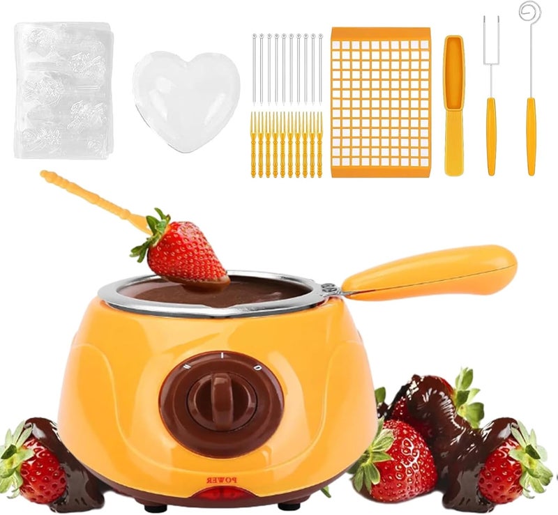 Yuehuam Yuehuam Mini Electric Chocolate Melting Pot 8 45OZ Chocolate Fondue Fountain Warmer Machine with 2 Temperatures Settings Cheese Melt Warmer for Home Party  - Image 1
