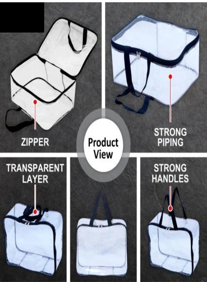 TASMAX transparent bag for clothes storage for clothes organiser for wardrobe organiser for wardrobe organisers storage box plastic bags for clothes storage bag organiser saree organizer (PACK OF 8) - Image 3