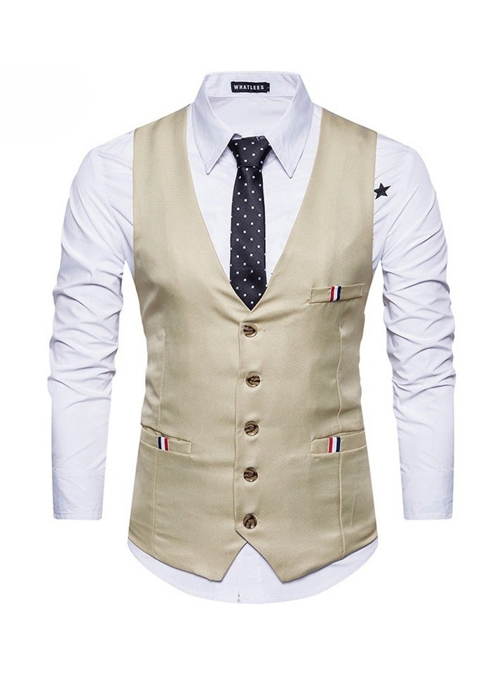 KUYING New Fashionable Herringbone Patterned Suit Vest  - Image 1