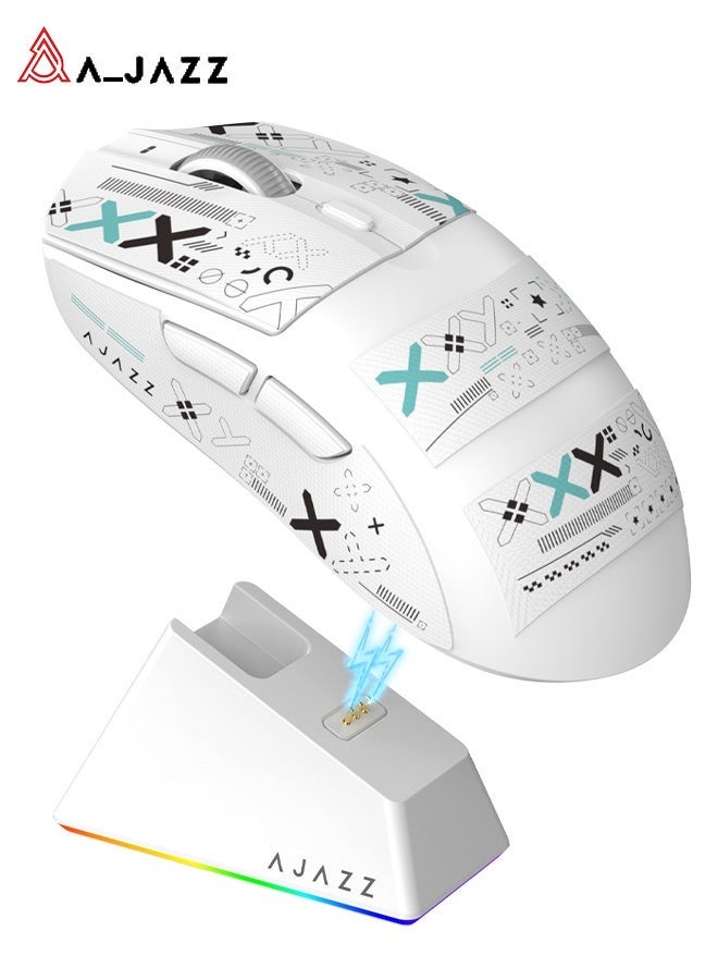 A-jazz AJ139 V2 MC Wireless Gaming Mouse, RGB Charging Dock, PAW3311 Sensor, Lightweight Design, 22,000 DPI, Three Connection Modes (Bluetooth/2.4 GHz/Wired), 5 Programmable Buttons, Compatible with PC/Mac - Black - Image 1