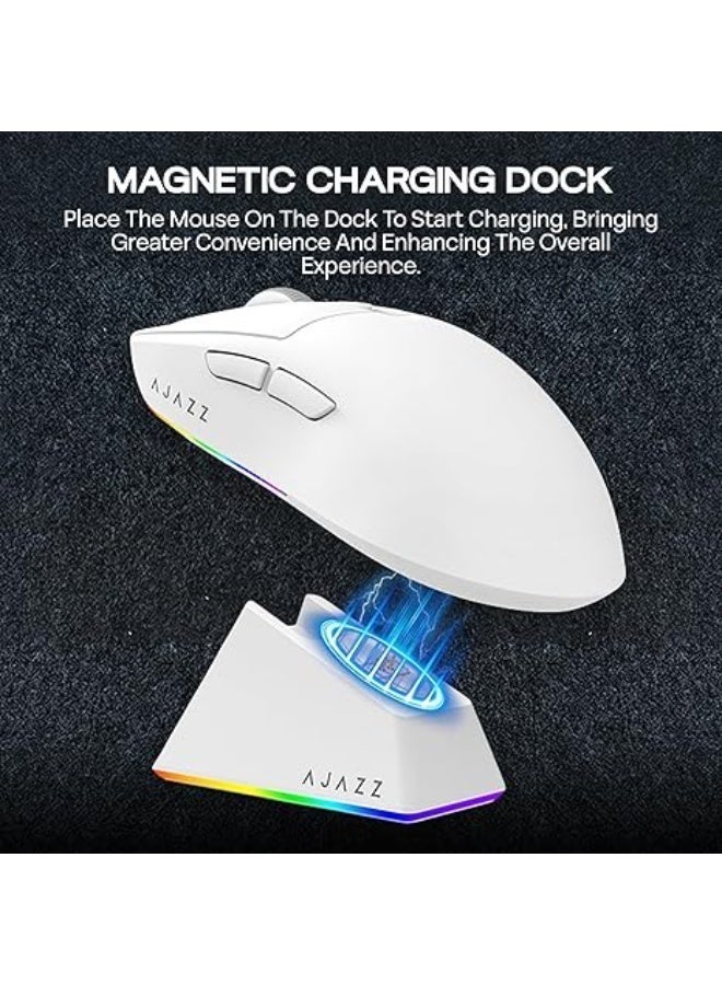 A-jazz AJ139 V2 MC Wireless Gaming Mouse, RGB Charging Dock, PAW3311 Sensor, Lightweight Design, 22,000 DPI, Three Connection Modes (Bluetooth/2.4 GHz/Wired), 5 Programmable Buttons, Compatible with PC/Mac - Black - Image 3