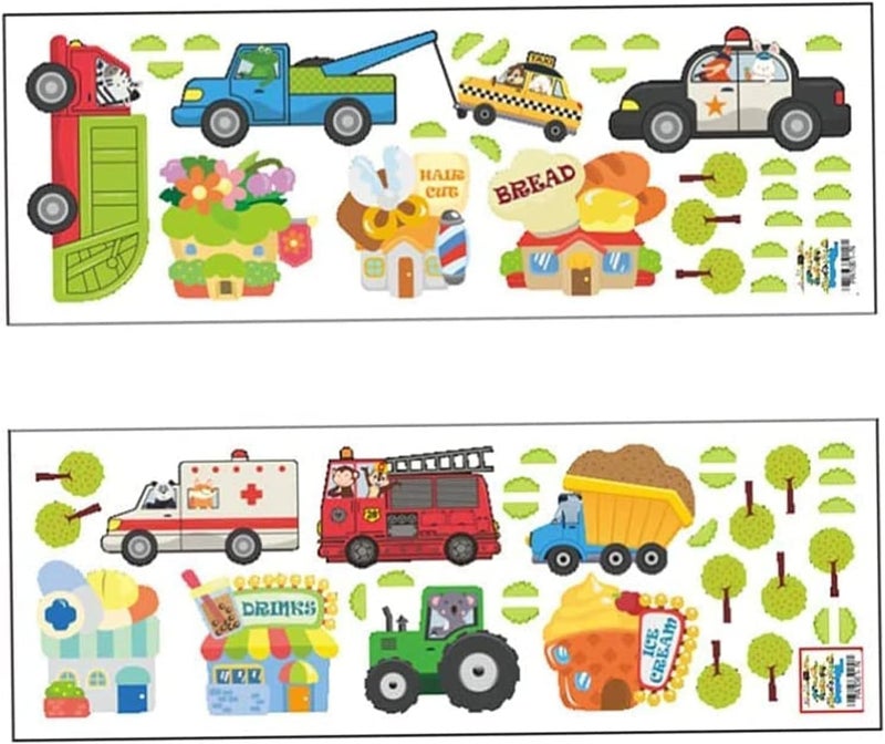 BPA Cartoon Cars Wall Decals for Kids Room - Image 1