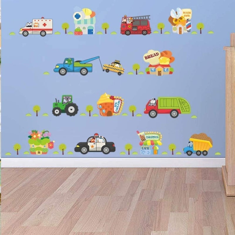 BPA Cartoon Cars Wall Decals for Kids Room - Image 2