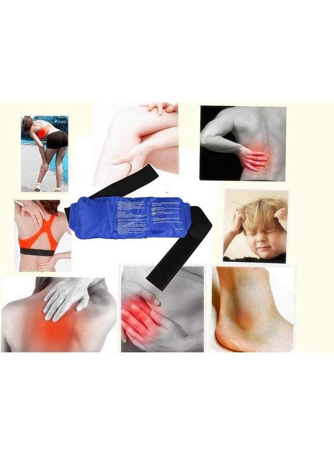 Topinon Reusable Hot and Cold Ice Pack for Pain Relief Gel Bag for Shoulder Ankle Knee with Adjustable Strap - Blue - Image 5