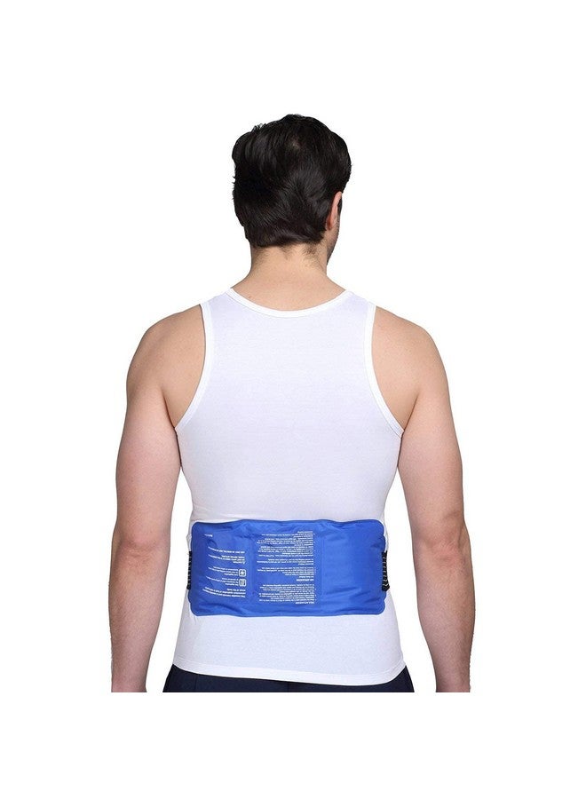 Topinon Reusable Hot and Cold Ice Pack for Pain Relief Gel Bag for Shoulder Ankle Knee with Adjustable Strap - Blue - Image 3