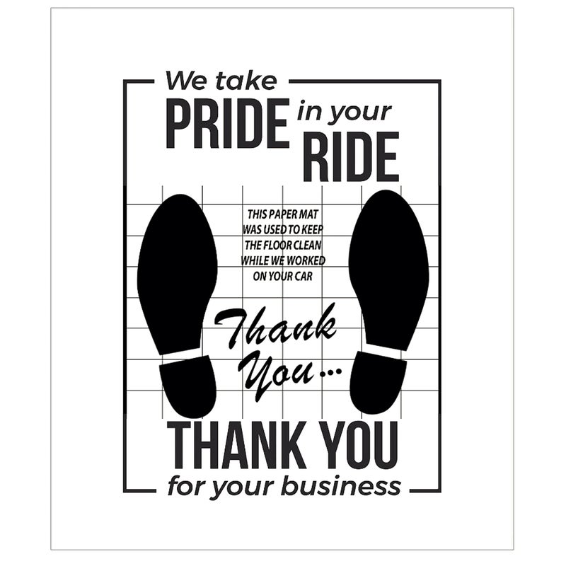 CHORMING White Car Paper Floor Mats : 50 Pcs Disposable Floor Cars Auto Vehicles Automotive Mat Covers Protector Detailing Detail Wash Temporary Sticky 16x20inch, fzp202 - Image 1